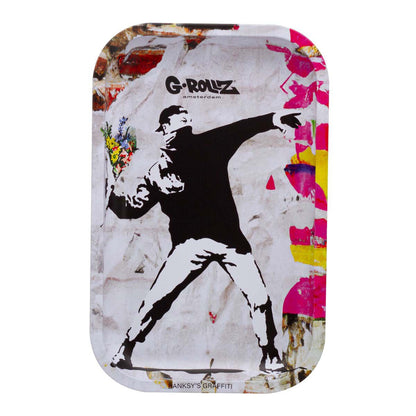 G-Rollz | Banksy's Graffiti 'Blumenwerfer' Rolling Tray (175 x 275 mm)