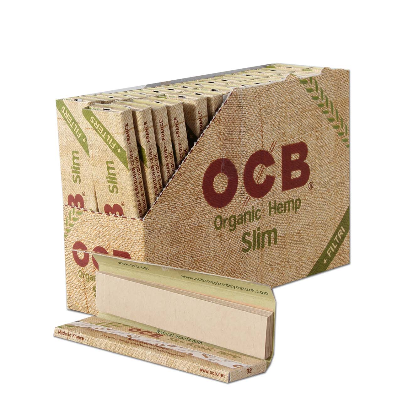 OCB Organic Hemp King Size Slim Blättchen mit Tips